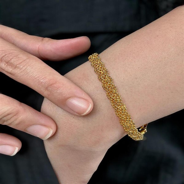 22 Ayar Altın Dokulu Top Model Kadın Bileklik