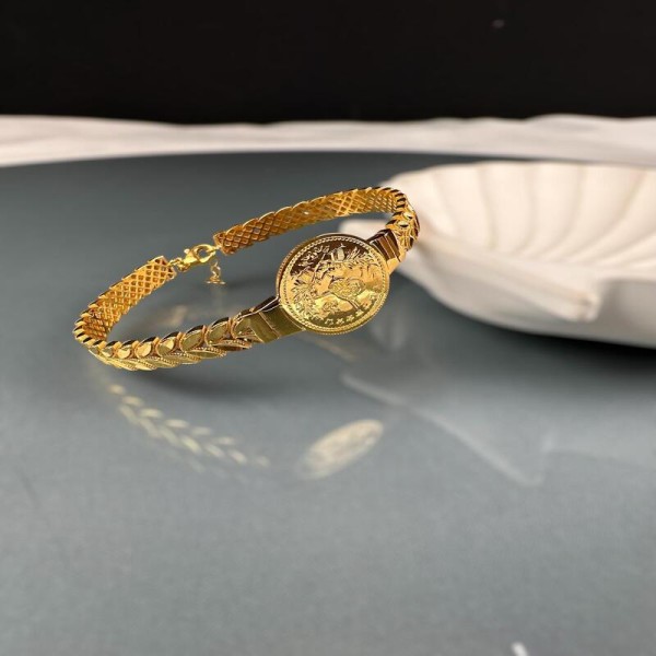 22 Ayar Osmanlı Tuğralı Kelepçe Bilezik