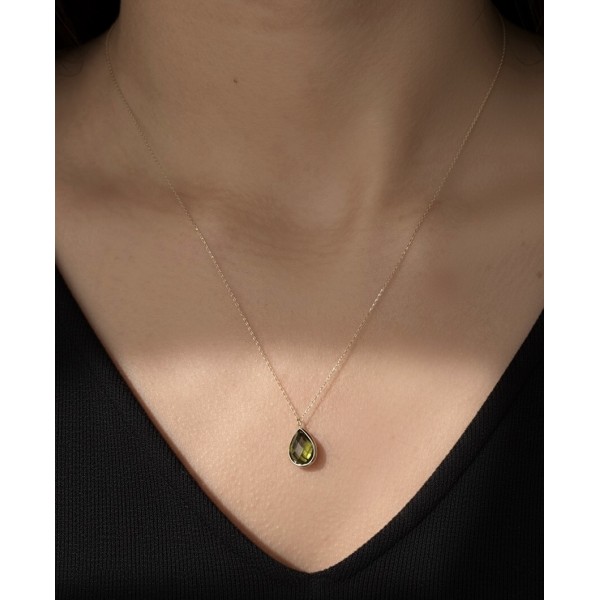 14 Ayar Damla Model Altın Kolye