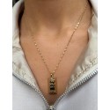 14 Ayar Zincirli Altın Külçe Kolye