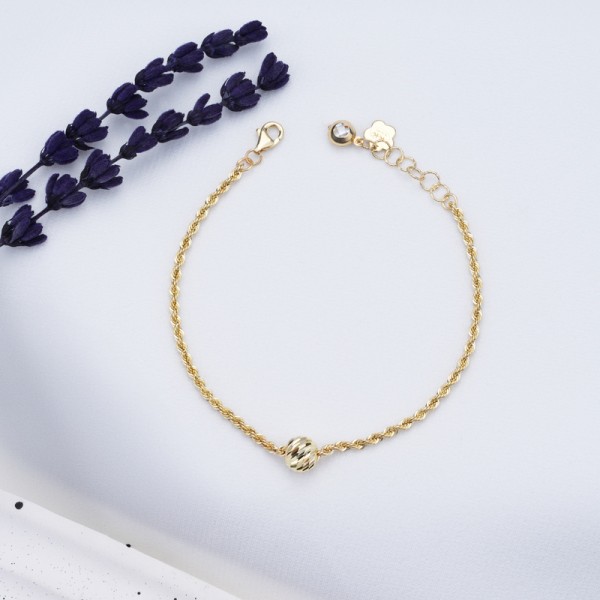 HALAT ZİNCİR BİLEKLİK - Yeşil Top Detaylı