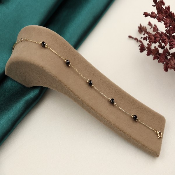 İnce Zincir - SİYAH TOPLU BİLEKLİK