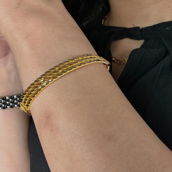 3'LÜ PULLU ALTIN BİLEZİK 